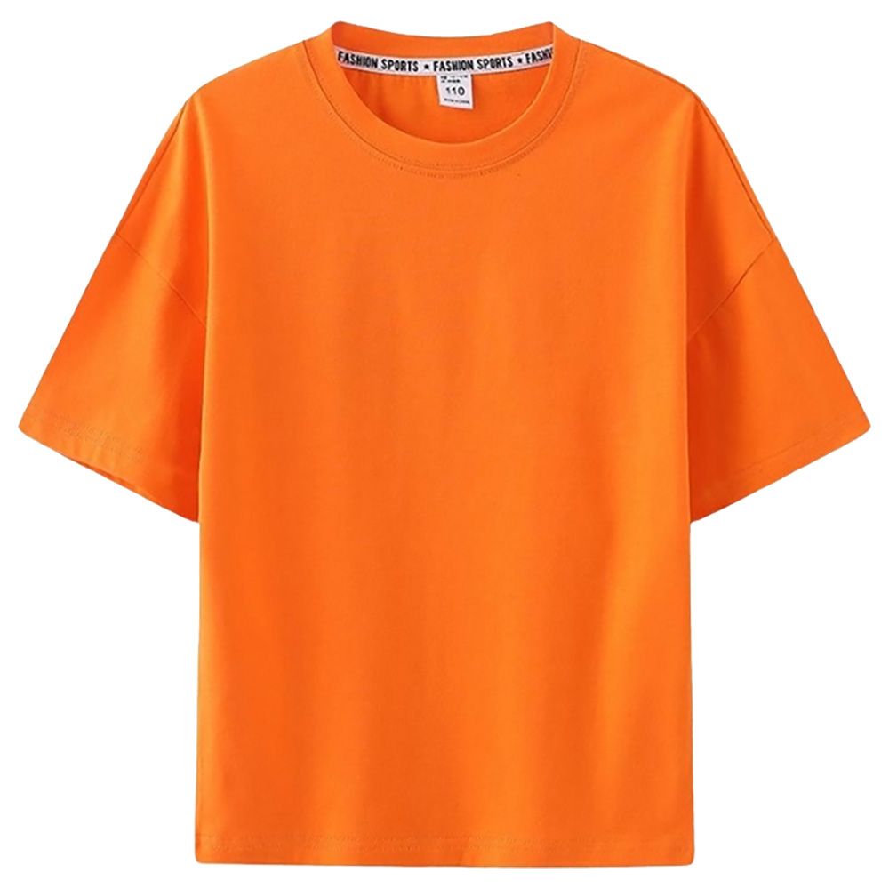 Mei Stylish - Kids Solid Short Sleeve T-Shirt - Orange