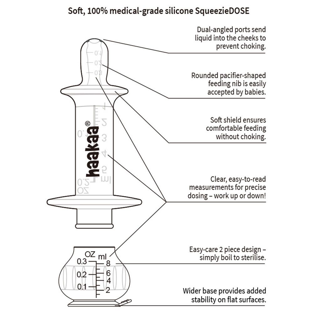 Haakaa - SqueezieDose Silicone Medicine Dispenser w/ Travel Case - 8 ml