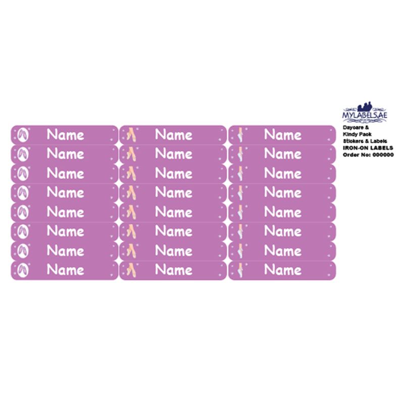 Mylabels - Personalized Iron On Labels - Ballet - Pack of 50