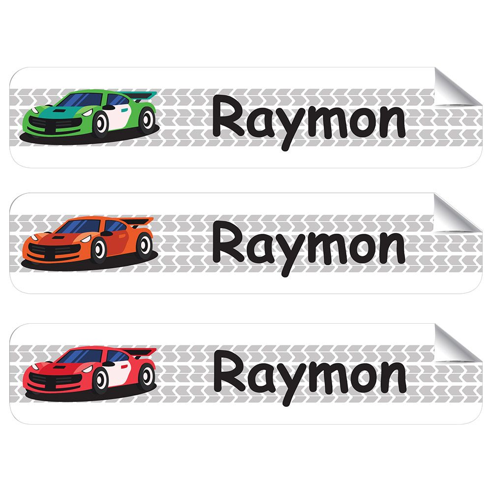 Mylabels - Personalized Labels - Race Car - Pack of 30 - Large