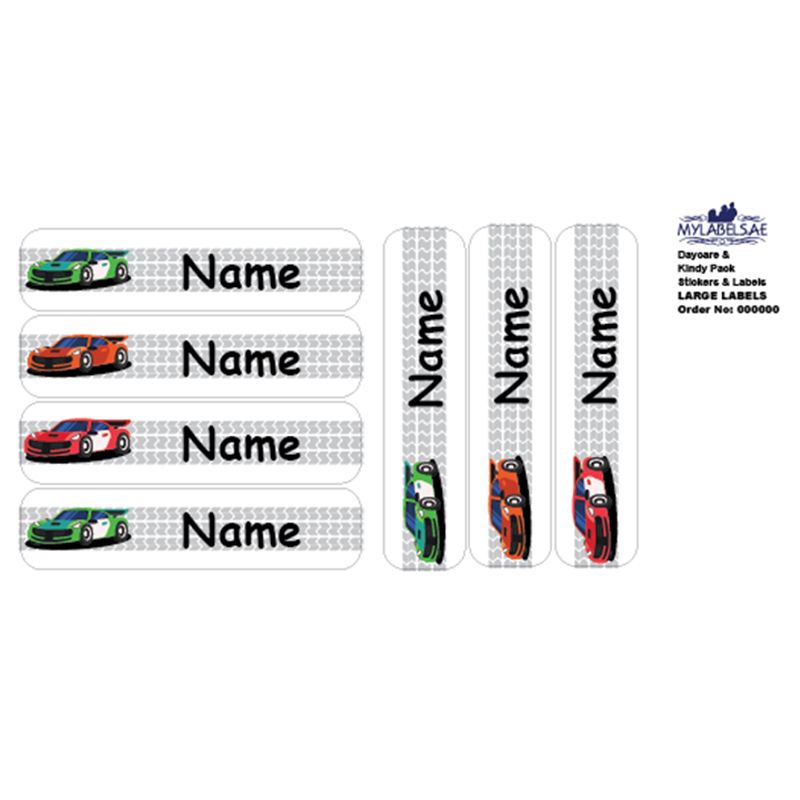 Mylabels - Personalized Labels - Race Car - Pack of 30 - Large