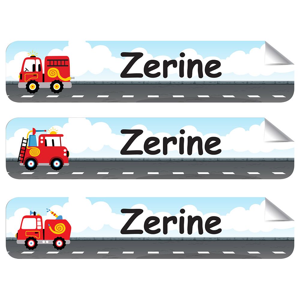 Mylabels - Personalized Labels - Fire Truck - Pack of 30 - Large