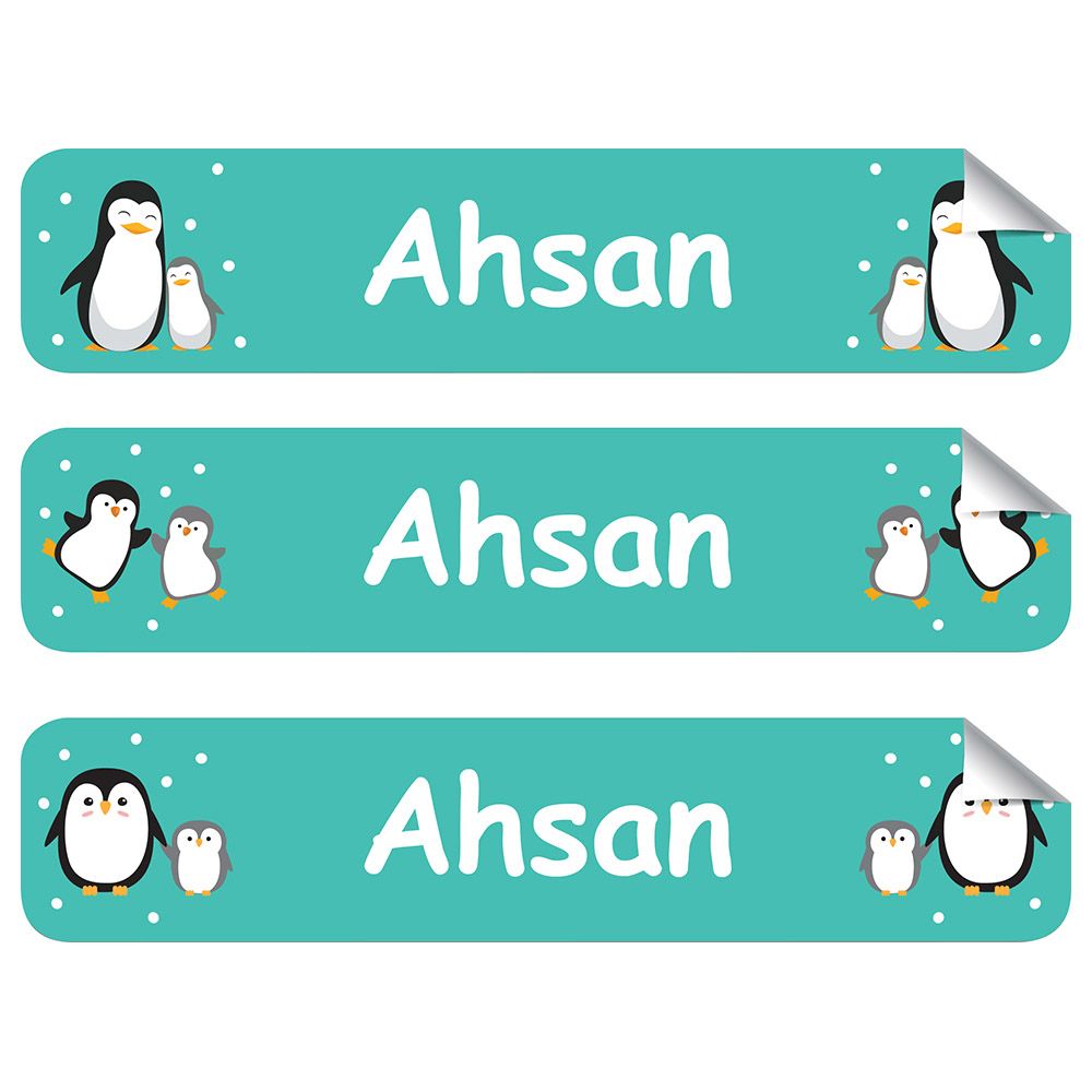 Mylabels - Personalized Labels - Penguin Family - Pack of 30 - Large