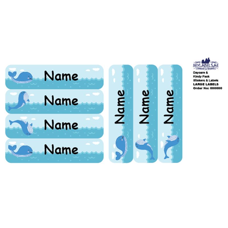 Mylabels - Personalized Labels - Incredible Whale - Pack of 30 - Large