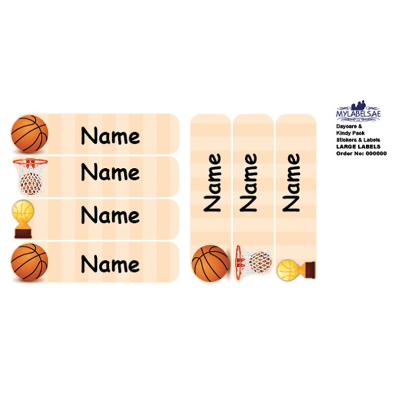 Mylabels - Personalized Labels - Basketball - Pack of 30 - Large