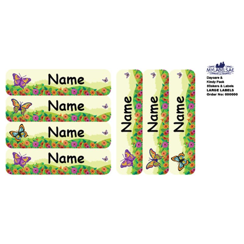 Mylabels - Personalized Labels - Butterfly Garden - Pack of 30 - Large