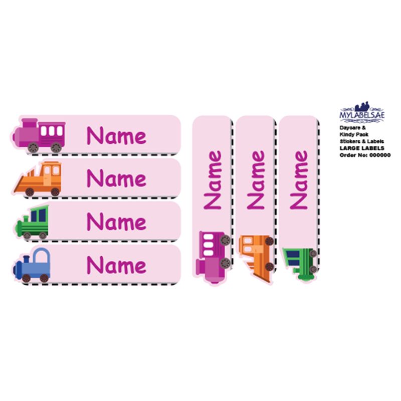 Mylabels - Personalized Labels - Colorful Train Engines - Pack of 30 - Large