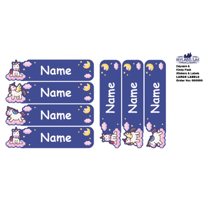 Mylabels - Personalized Labels - Cute Unicorn - Pack of 30 - Large