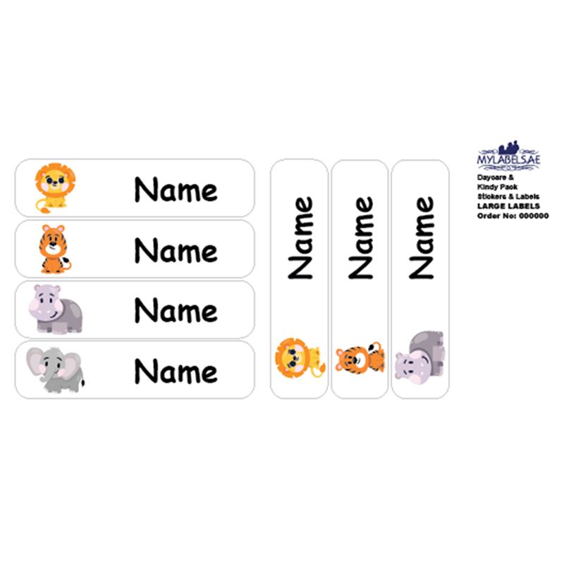 Mylabels - Personalized Labels - Jungle Animals - Pack of 30 - Large