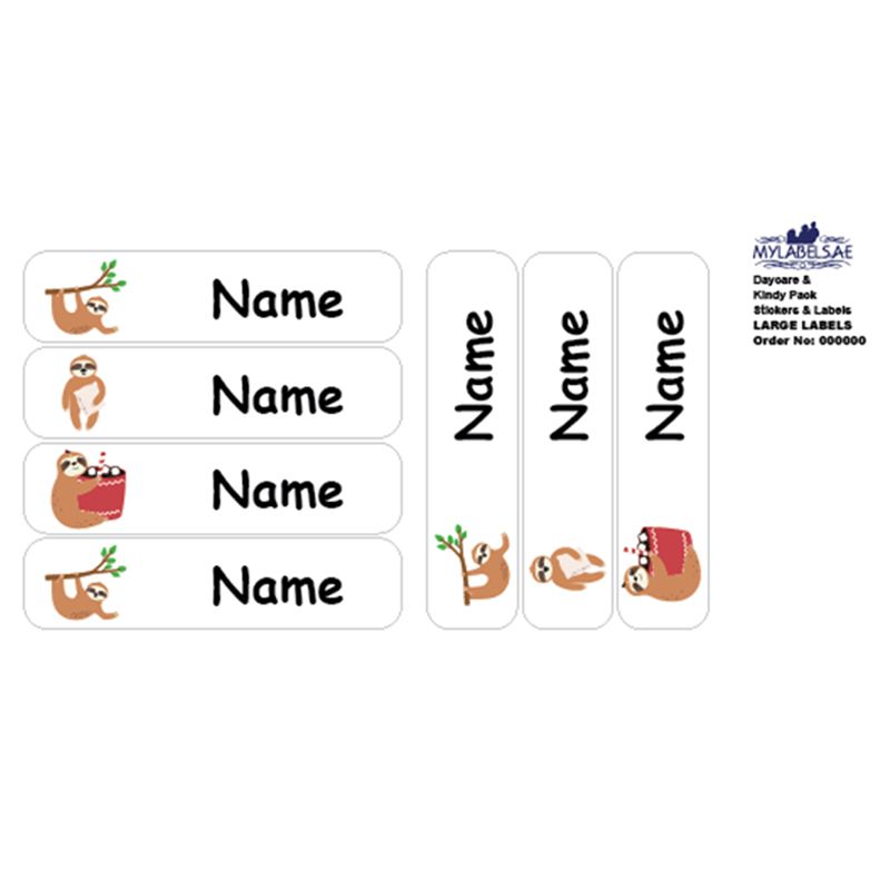 Mylabels - Personalized Labels - Naughty Sloth - Pack of 30 - Large