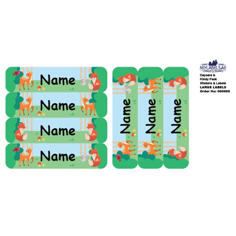 Mylabels - Personalized Labels - Woodland Animals - Pack of 30 - Large