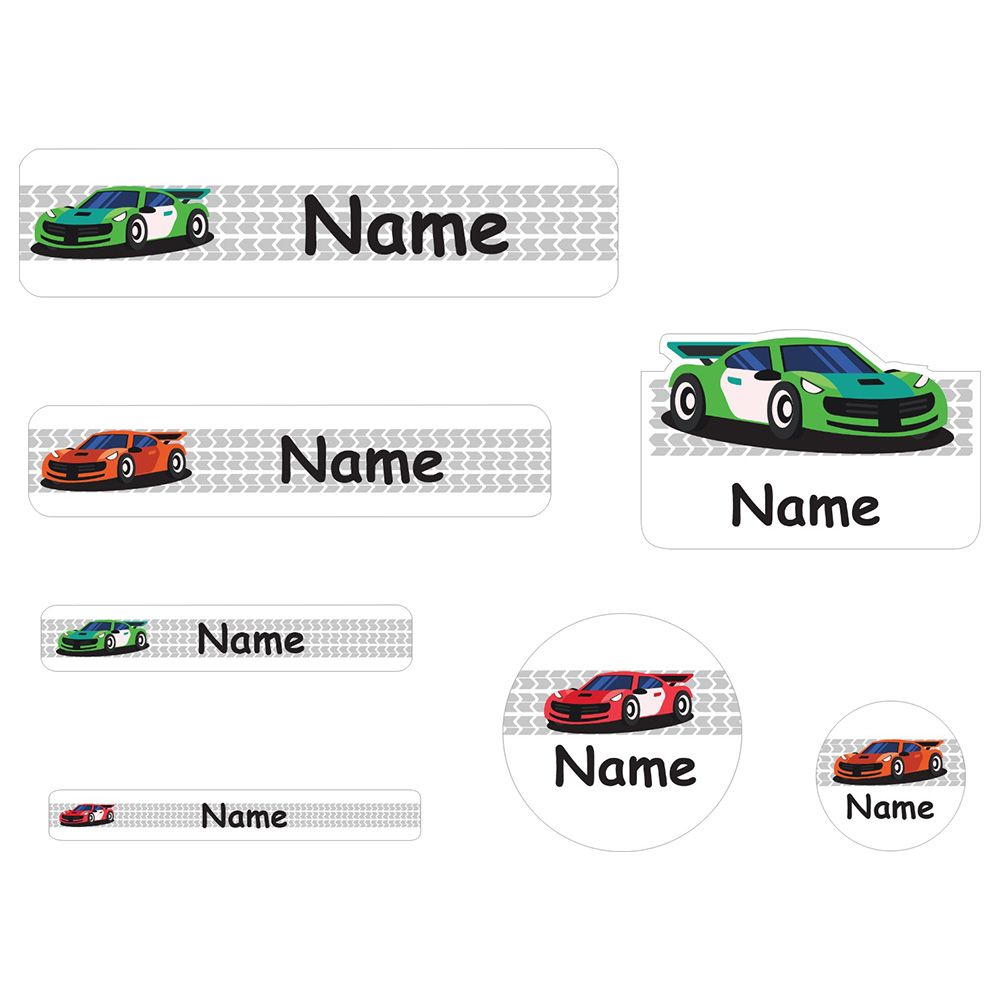 Mylabels - Personalized Labels - Race Car - Pack of 107