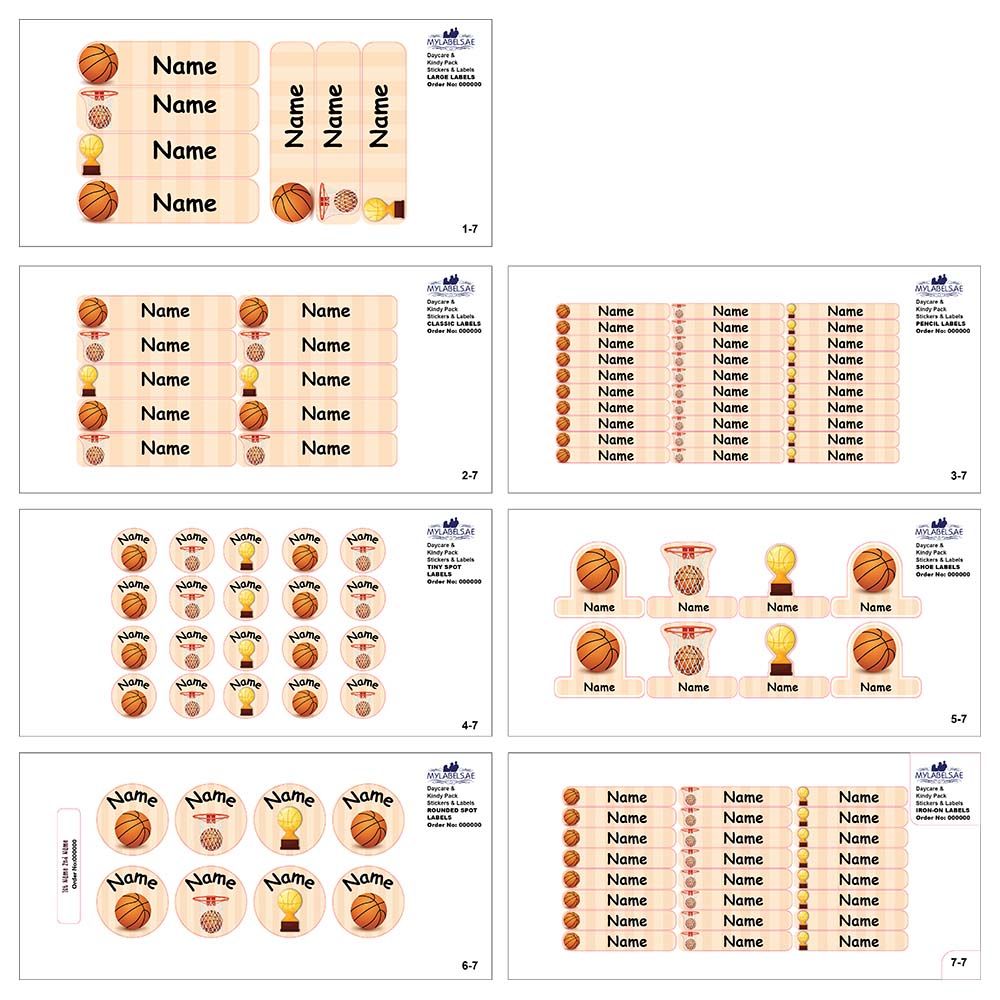 ماي ليبلز - ملصقات قابلة للتخصيص - كرة السلة - عدد 107