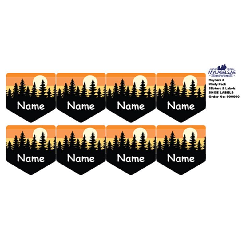 Mylabels - Personalized Shoe Labels - Forest Sky - Pack of 12