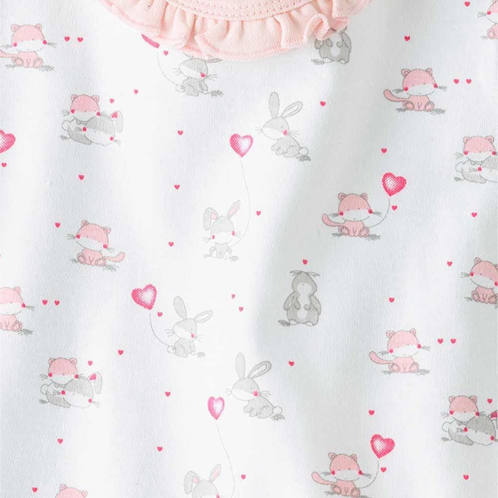 Tiny Hug - 2pc-Set - Baby Girl Top & Bottom - White/Pink_0-3M