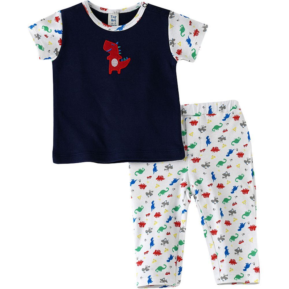 Tiny Hug - 2pc-Set - Baby Boy Top & Bottom - Black/White