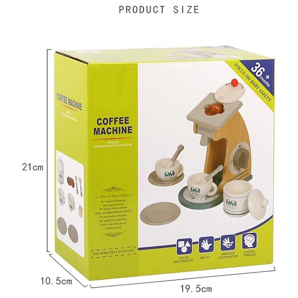 Little Angel - Kids Wooden Coffee Maker Toy Pretend Play Set