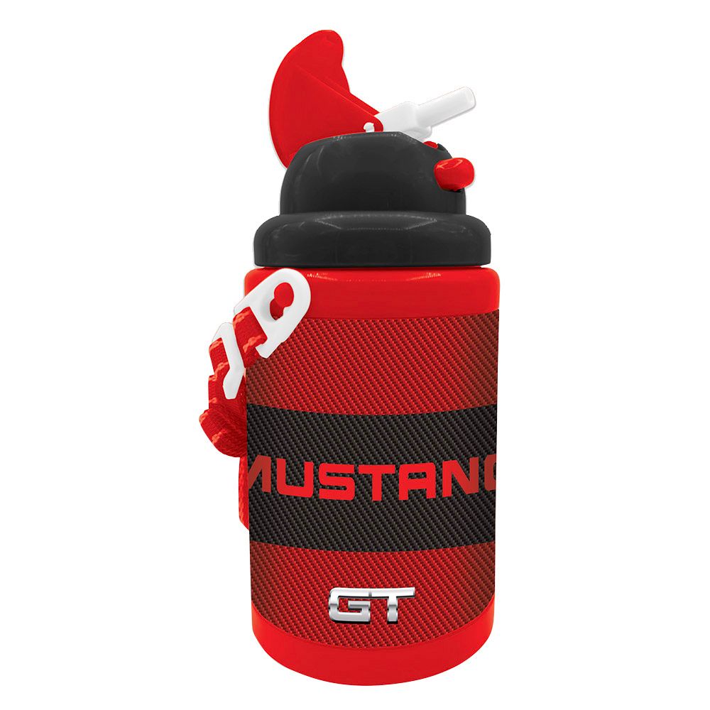 Mustang - Water Bottle With Strap - 460 ml - Red/Black