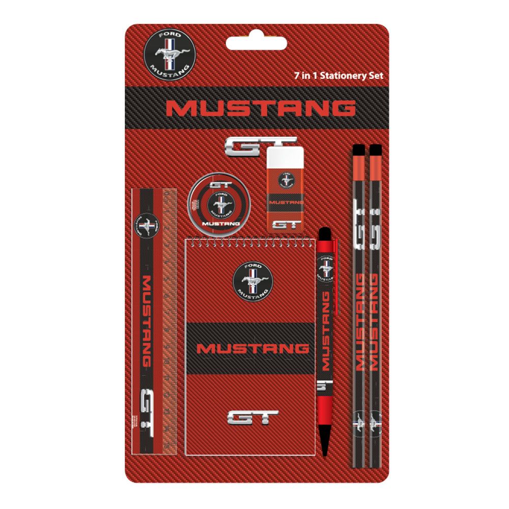 Mustang - Stationery Set - 7pcs - Red/Black