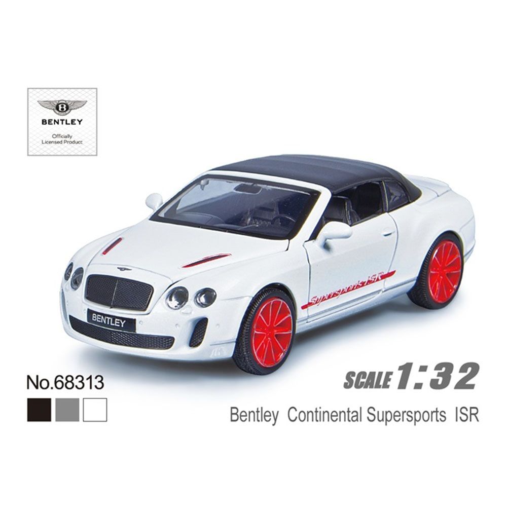 Msz - 1/32 Bentley Continental Super Sports Isr Car Die-Cast Replica - White