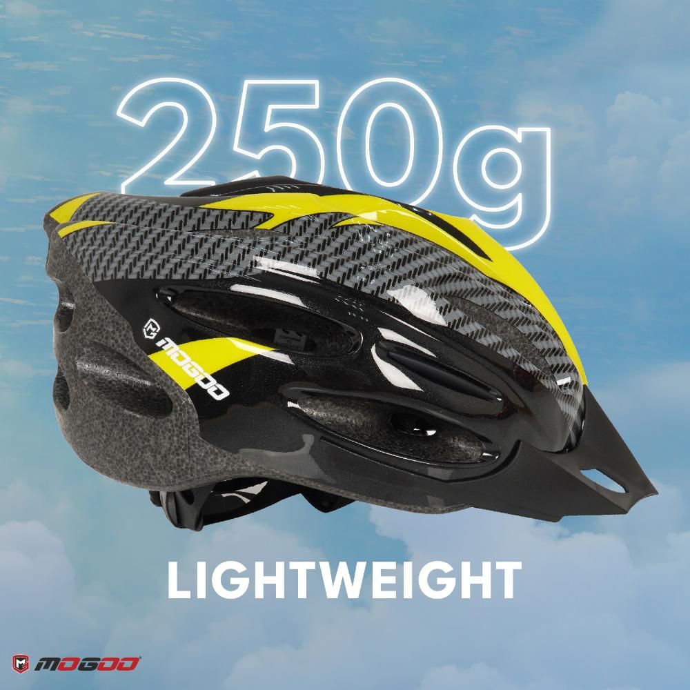 Mogoo - Adult Sports Helmet Large - Black & Yellow