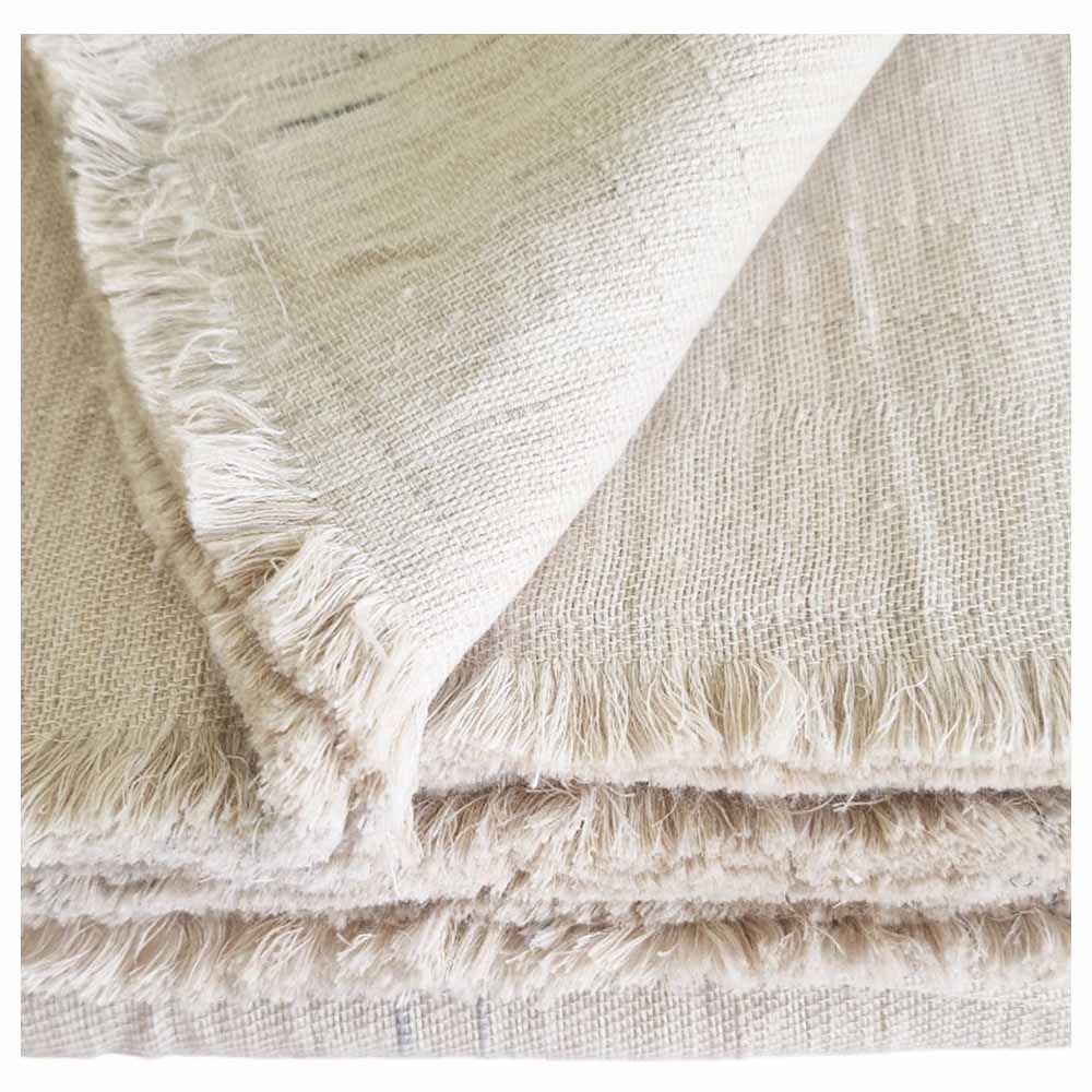 Aiida - Linen Handwoven Bed Cover - Beige