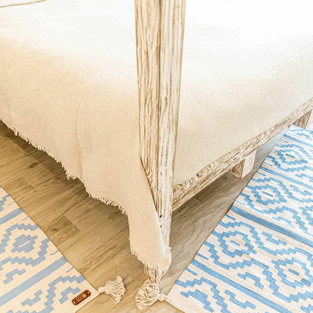 Aiida - Linen Handwoven Bed Cover - Beige