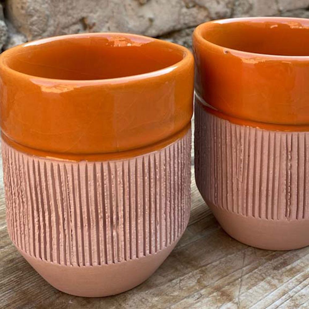 Aiida - Pottery Cup - Orange