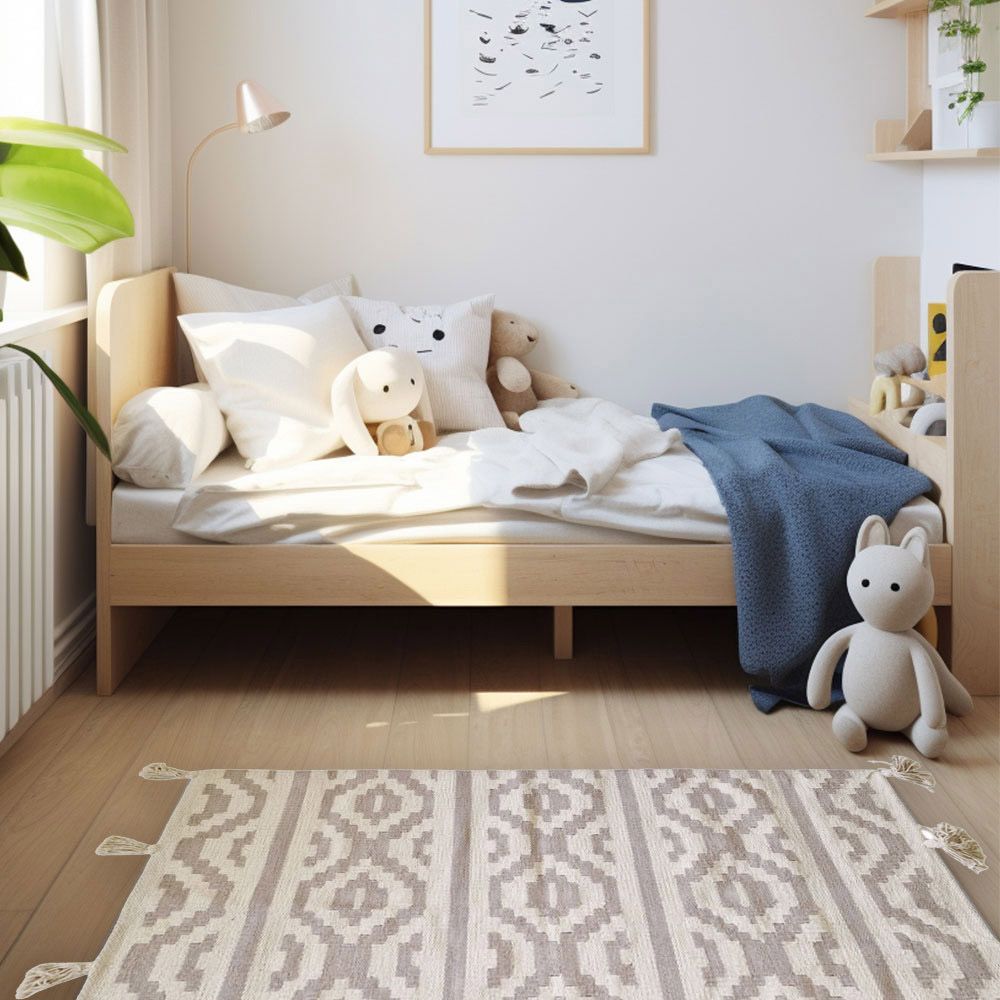 Aiida - Mushroom Sunoon Rug - Beige - Small