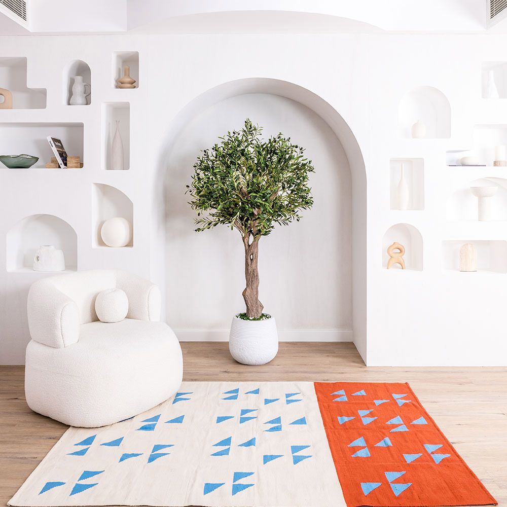 Aiida - Mini Triliums Rug - White