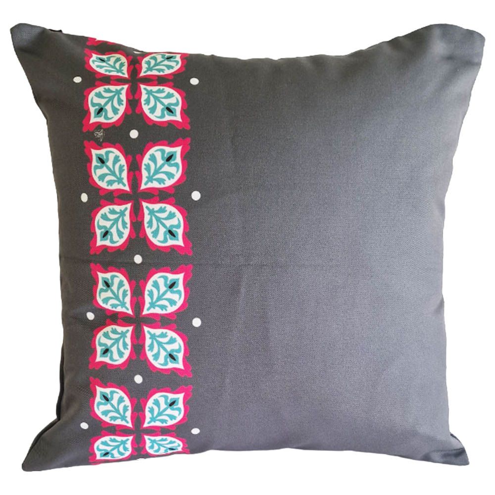 Aiida - Double Face Cushion Cover - Grey/Colorful