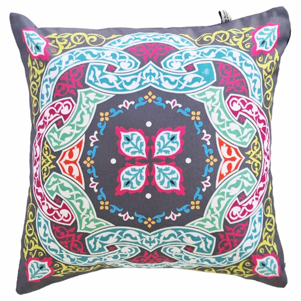 Aiida - Double Face Cushion Cover - Grey/Colorful