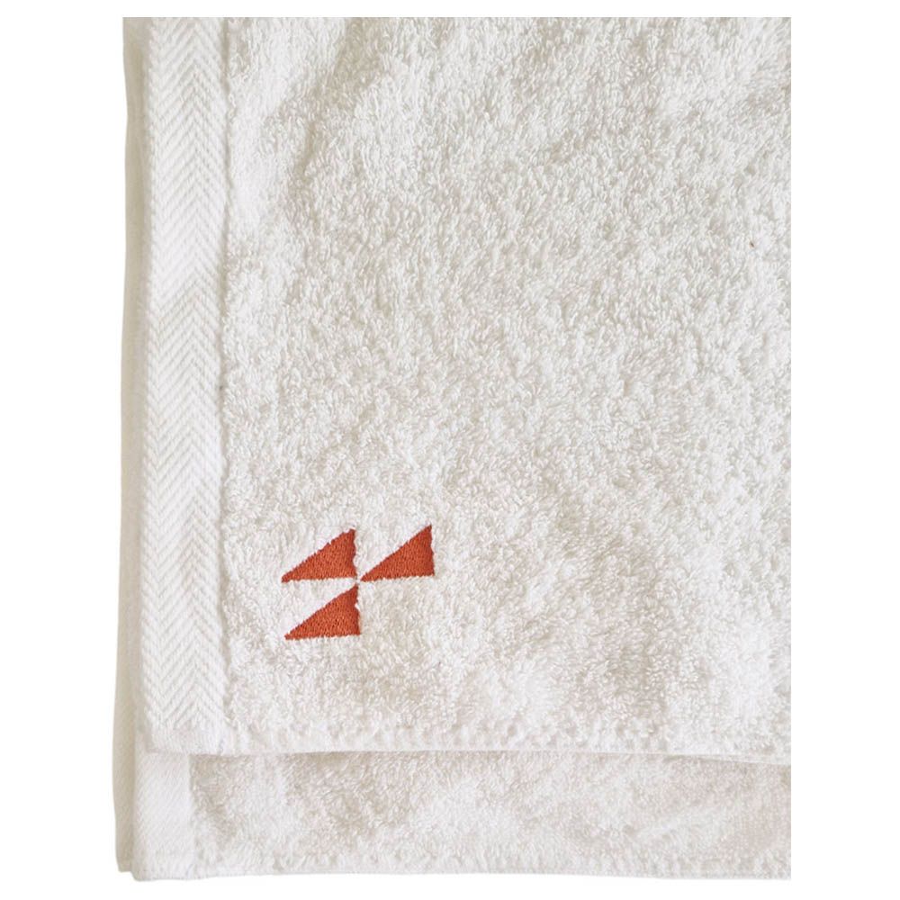 Aiida - Trillium Egyptian Bath Hand Towel Set - White/Beige - Pack of 2