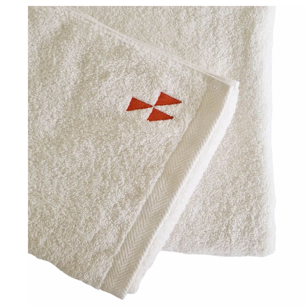 Aiida - Trillium Egyptian Bath Hand Towel Set - White/Beige - Pack of 2