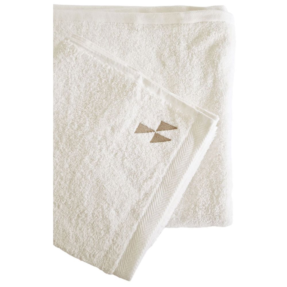 Aiida - Trillium Egyptian Bath Hand Towel Set - White/Orange - Pack of 2