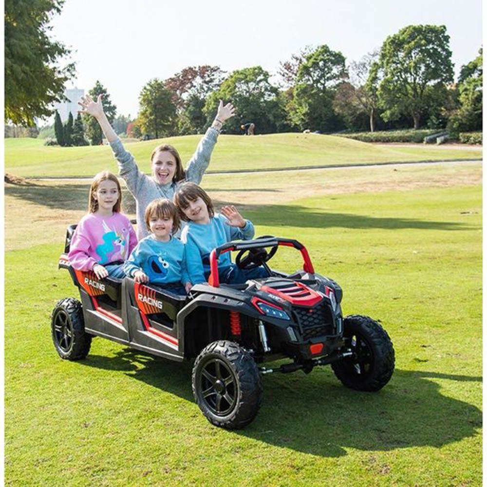 Myts - 4-Seat Electric Ride-On Car With Lights - Red - 48 V