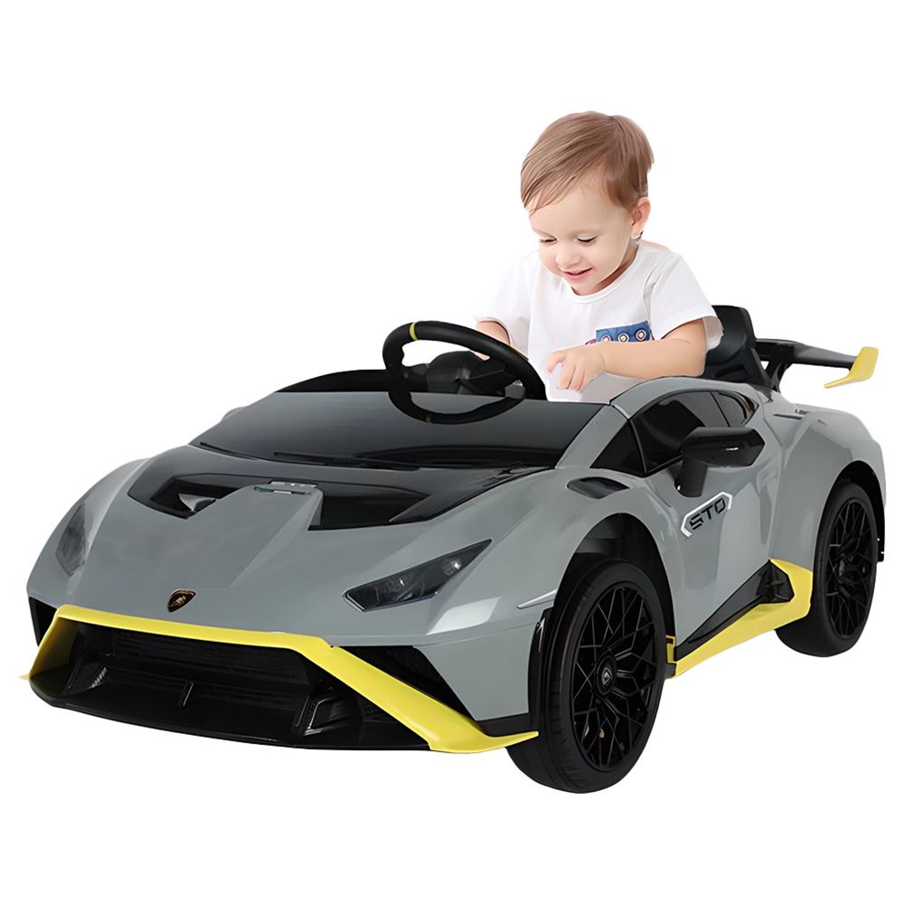 Myts - 12V Lamborghini Licensed Huracan STO Kids Rideon Car - Grey