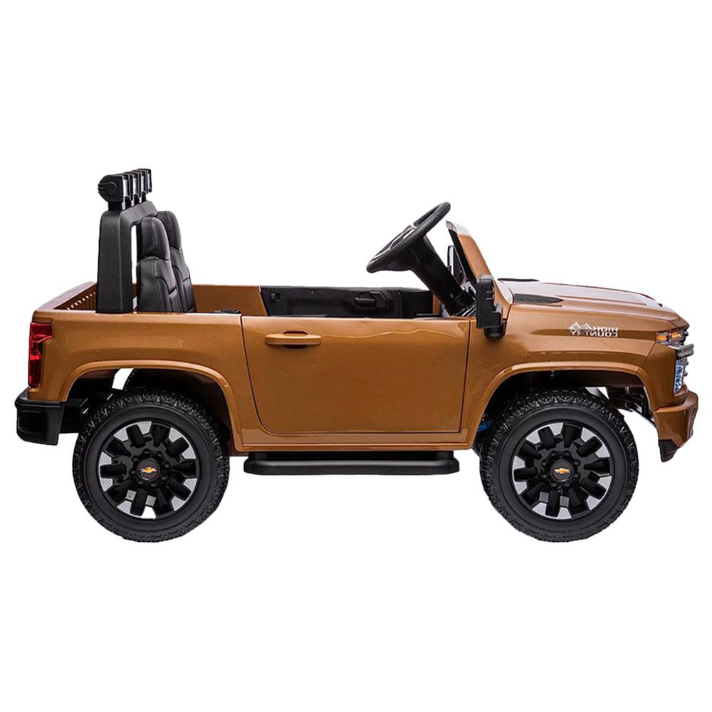 Myts - 12V Chevrolet Silverado Electric Rideon w/ Two Seats - Brown