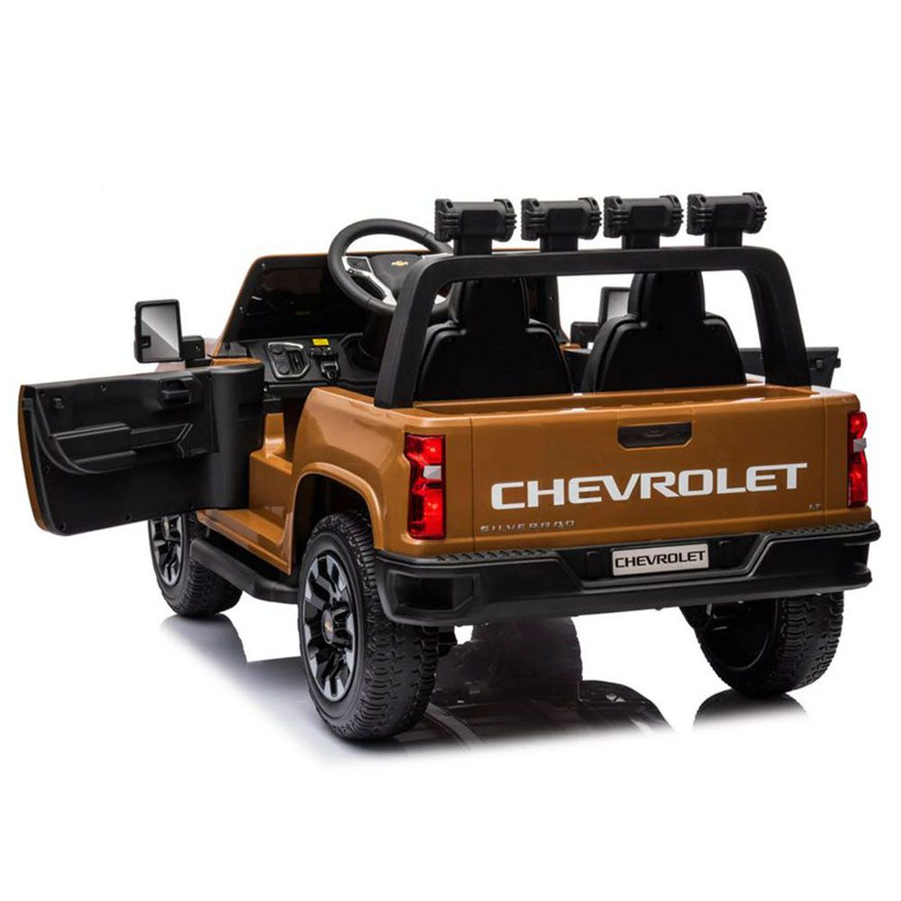 Myts - 12V Chevrolet Silverado Electric Rideon w/ Two Seats - Brown