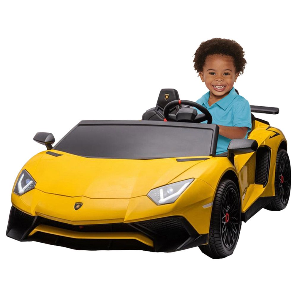 Myts - 24V Lamborghini 2 Seater Aventador Electric Car - Yellow