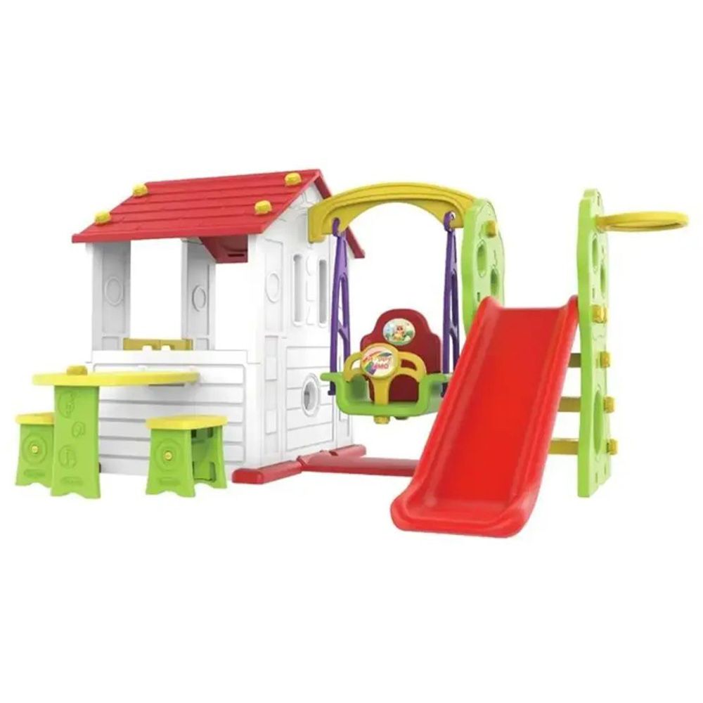 Myts - Korean Playhouse Game w/ Swing Slide & Table Chair - Red