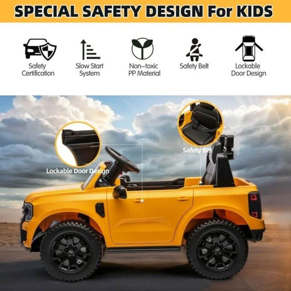 Myts - Junior Ford Ranger Kids Electric Ride On Car - Yellow