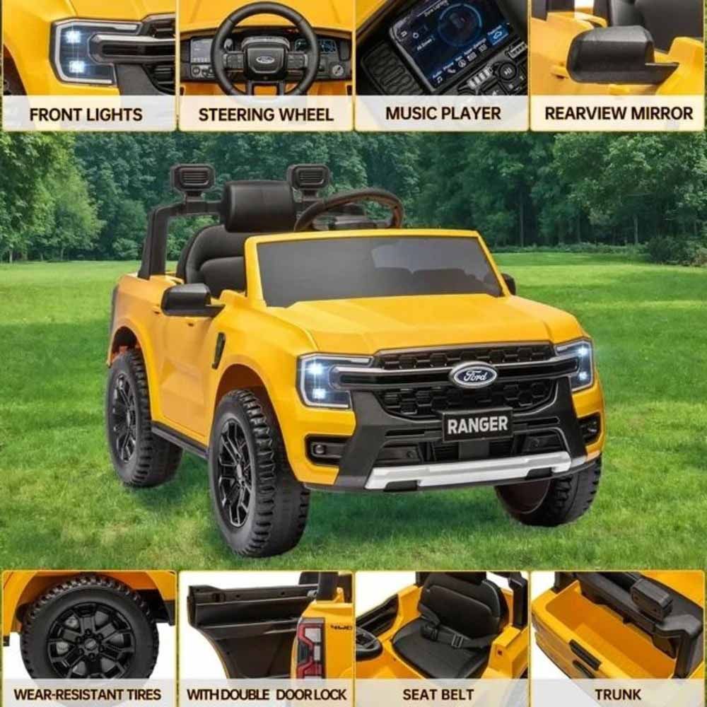 Myts - Junior Ford Ranger Kids Electric Ride On Car - Yellow