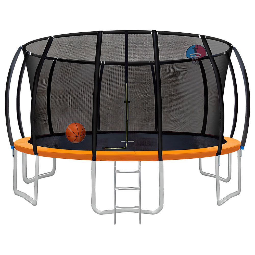 Myts - Trampoline w/ Basket Ball Hoop - Orange - 14ft