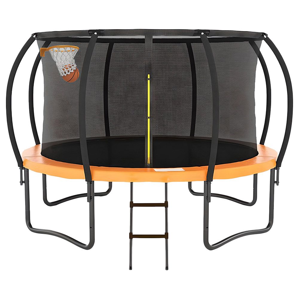 Myts - Trampoline w/ Basket Ball Hoop - Orange - 12ft