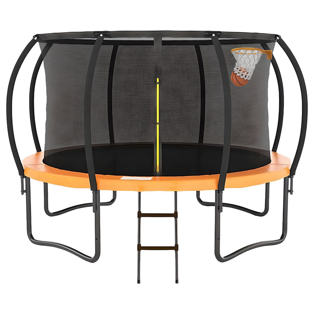 Myts - Trampoline w/ Basket Ball Hoop - Orange - 12ft