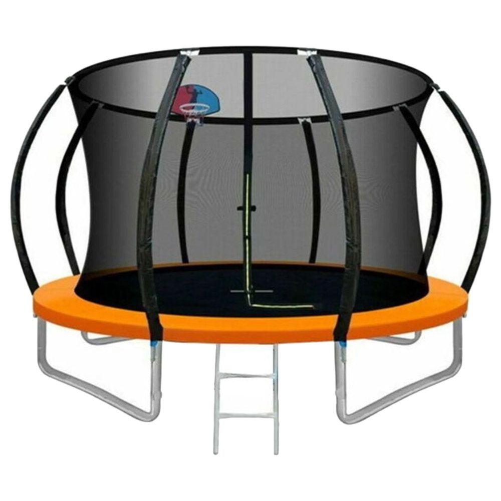 Myts - Trampoline w/ Basket Ball Hoop - Orange - 12ft