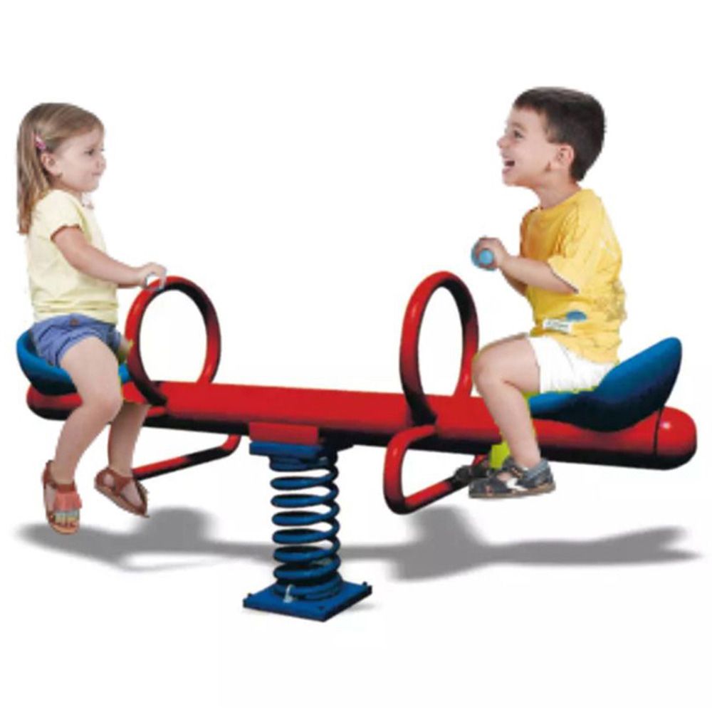 Myts - 2-Seatear Metal Spring Garden See Saw For Kids