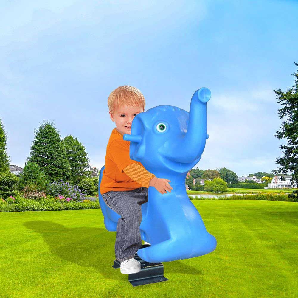 Myts - Outdoor Baby Elephant Spring Rider - Blue