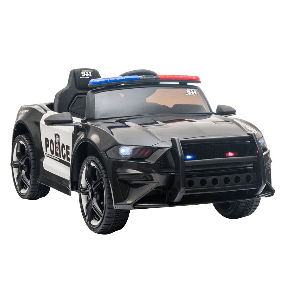 Myts - Electric Police Kids Ride-On Car - Black - 12 V